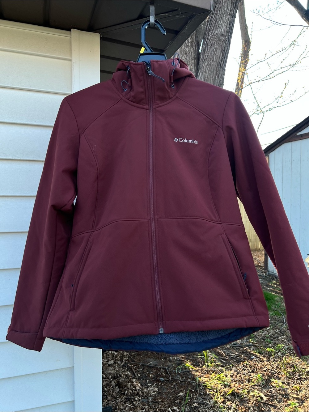 Columbia Women's Maroon Hooded Softshell Jacket